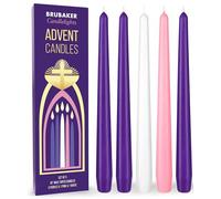 BRUBAKER Premium Advent Candles 3X Purple, 1x Pink and 1x White