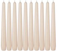 BRUBAKER Premium Tapered Candles Champagne - 10 Pieces - up to 7,5 Hours Burning Time per Candle - 9.45 inches Table Candles Set for Candlesticks and Chandeliers - Candlestick Candles Holder Candles
