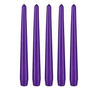 BRUBAKER Premium Tapered Candles Purple - 5 Pieces - up to 7,5 Hours Burning Time per Candle - 9.45 inches Table Candles Set for Candlesticks and Chandeliers - Candlestick Candles Holder Candles
