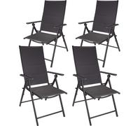 BRUBAKER Riva High-Back Dining Chairs - Padded Folding Chairs - Anthracite