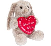 BRUBAKER Soft Toy Plush Bunny with Heart Ich Liebe Dich 14" / 28 CM Cuddly Toy