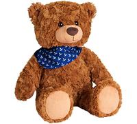 BRUBAKER Teddy Plush Bear with Anchor Bandana Blue - 16.5 Inches (42 cm) - Vintage Teddy Bear Plush Teddy Cuddly Toy - Soft Toy with Extra Soft Fur - Brown Stuffed Animal
