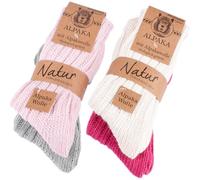 BRUBAKER Unisex Alpaca Wool Socks for the Cold Winter Days - Pack of 4