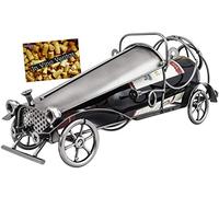 BRUBAKER Vintage Car Wine Bottle Holder Stand Rack Home Kitchen Table Art Decoration with Gift Card