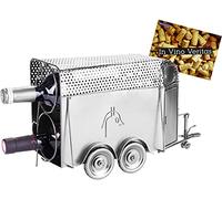 BRUBAKER Wine Bottle Holder 'Horse Trailer' Metal Sculpture with Greeting Card