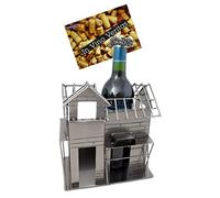 BRUBAKER Wine Bottle Holder Topping-Out Ceremony - Metal Bottle Stand Rack - with Gift Card