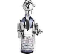 BRUBAKER Wine Waiter Steward Sommelier Bottle Holder Stand Rack Home Kitchen Table Art Decoration with Gift Card