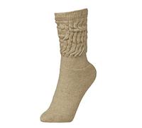 BRUBAKER Womens or Mens Fitness Workout Slouch Socks Gym - Beige - UK 5.5-8