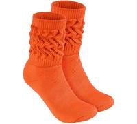 BRUBAKER Womens or Mens Fitness Workout Slouch Socks Gym - Orange - UK 5.5-8