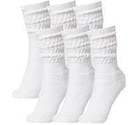 BRUBAKER Womens or Mens Fitness Workout Slouch Socks Gym - Pack of 6 - White - EU 35-38 / UK 2-5