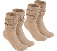 BRUBAKER Women's Slouch Socks - Scrunch Knit Athletic Calf Socks for Fitness, Workout or Gym