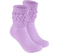 BRUBAKER Women's Slouch Socks - Scrunch Knit Athletic Calf Socks for Fitness, Workout or Gym