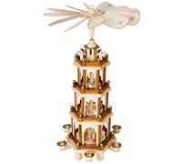 BRUBAKER Wooden Christmas Pyramid - 4 Levels - 24 Inches (60 cm) - Hand-painted Figures