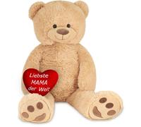 BRUBAKER XXL Teddy Bear 100 cm / 40" with Red Plush Heart Liebste Mama