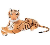 BRUBAKER XXL Tiger Cuddly Toy Brown 43.3 inches (110 cm) - Lying Soft Toy Plush