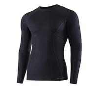BRUBECK LS12820 Men's Long-Sleeved Functional Shirt | Breathable | Thermal | Sports | Fitness | Undershirt | Underwear | 41% Merino Wool, Black, L