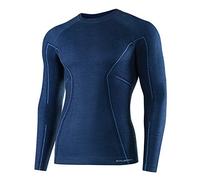 BRUBECK Mens Base Layer Thermal Winter top Merino Wool Men’s Long Sleeve Mens top Thermal Underwear Mens Tops Men's Underwear Breathable Outdoor/Indoor Sports top for Men Darkblue