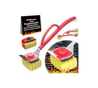 BRUBEQO Steam Grill Brush Grill-Bristle-Free,Extra Replacement Grill Sponge Head Cleaning Kit, Safe Non-Metal Grill Steam Cleaner for BBQ Grates&Cast Iron with Scraper Grill Barbecue Cleaner Scrubber