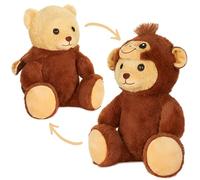 BRUBIES Teddy Monkey - 10 inches (25 cm) Teddy Bear in Monkey Costume with Hood - Cuddly Toy for Cosy Adventures - Cuddly Toy Gift for Children