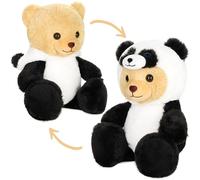 BRUBIES Teddy Panda - 10 inches (25 cm) Teddy Bear in Panda Costume with Hood - Panda Bear Soft Toy for Cuddly Adventures - Cuddly Toy Gift for Children