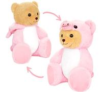 BRUBIES Teddy Pig - 10 inches (25 cm) Teddy Bear in Pig Costume with Hood - Cuddly Toy for Cosy Adventures - Cuddly Toy Gift for Children