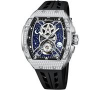 BRUBOSES Watches for Men Men's Watch Automatic Luxury Wristwatch for Men Mens Watch Self Winding Hollow-Out Synthetic Sapphire Mirror 3ATM Waterproof Wrist Watch for Men Charming Watch, Silver