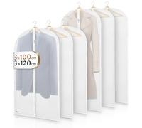 Bruce.® 6x Clear PEVA Garment Bags 3x100 & 3x120 cm - Transparent