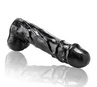 Bruce - Big Black Realistic Dildo with thick veins & 23 cm / 9" insertion length