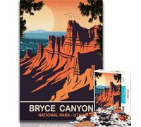 Bruce Canyon Utah Jigsaw Puzzles for Adults 1000 Piece,Challenging Game Toys Every Piece Is Unique - Challenging Family Fun Game 50x75cm