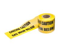 Bruce Douglas Yellow 'Gas Main Below' Marker Tape - 150mm x 365m - Roll - M650G-M