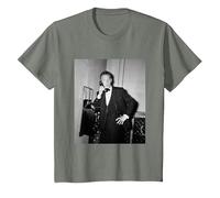 Bruce Forsyth The Generation Game Presenter On The Phone T-Shirt, Youth, Olive Heather, Large