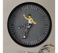 Bruce L-ee Kung Fu Wall Clock - Non Ticking Home Decorative Clock For Living Room Bedroom Offices Home Decor