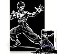 Bruce Lee Black And White Jigsaw Puzzles for Adults 1000 Piece Sharp Memory Quiet Recreation Neat Edges Birthday Present (38x26cm)