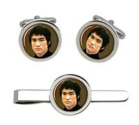 Bruce Lee Cufflinks and Tie Clip Set