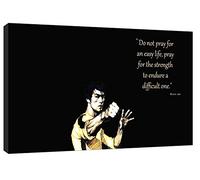 Bruce Lee Dont Pray Quote Picture Print On Framed Canvas Wall Art Home Decoration 12’’x 8’’inch(30x 20 cm) -18mm Depth