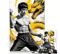 Bruce Lee Dragon Art Adult Jigsaw1000 Pieces Thought Challenge Slow Leisure Cut Precisely Thoughtful Gift (38x52cm)