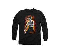 Bruce Lee Dragon Fire Unisex Long Sleeve T Shirt, Black, XX-Large