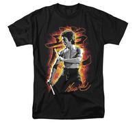 Bruce Lee Dragon Fire Unisex T Shirt, Black, Large
