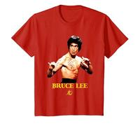 Bruce Lee Enter The Dragon Iconic Photo Kids T-Shirt, Youth, Red, Small