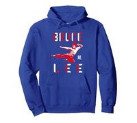 Bruce Lee Flying Kick Shadowed Face Shot Pullover Hoodie, Adult Unisex, Royal Blue, X-Large