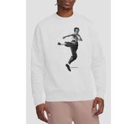 Bruce Lee Flying Kick Sweatshirt, White Bruce Lee White M