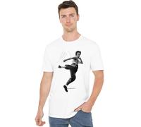 Bruce Lee Flying Kick Unisex T Shirt, White, XX-Large