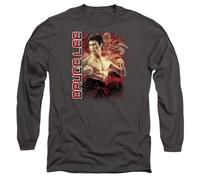 Bruce Lee Fury Unisex Long Sleeve T Shirt, Charcoal, S