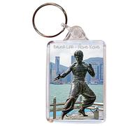 Bruce Lee - Hong Kong - Double Sided Large Keyring Name Tag Key Ring Chain Fob Novelty Gift/Present