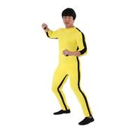 Bruce Lee Jumpsuit Costume for Men Officially Licensed Martial Arts Icon Outfit for Halloween and Cosplay