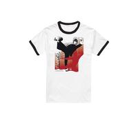 Bruce Lee Kick It Ringer T-Shirt, White/Black | Size: Small Bruce Lee Multicolor S