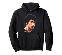 Bruce Lee Large Portrait with Signature Martial Arts Movie Pullover Hoodie