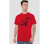 Bruce Lee Line Kick T Shirt, Red Bruce Lee Red S