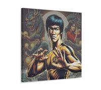 Bruce Lee Martial Artist Retro Poster Decorative Painting Canvas Wall Art Living Room Poster Bedroom Painting Wall Art Picture Print Modern Family Room Decor 20 x 20 Inches (50 x 50 cm)