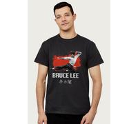 Bruce Lee Men's Martial Arts Kung Fu Kick T-Shirt in Black | Size: Small Bruce Lee Black S